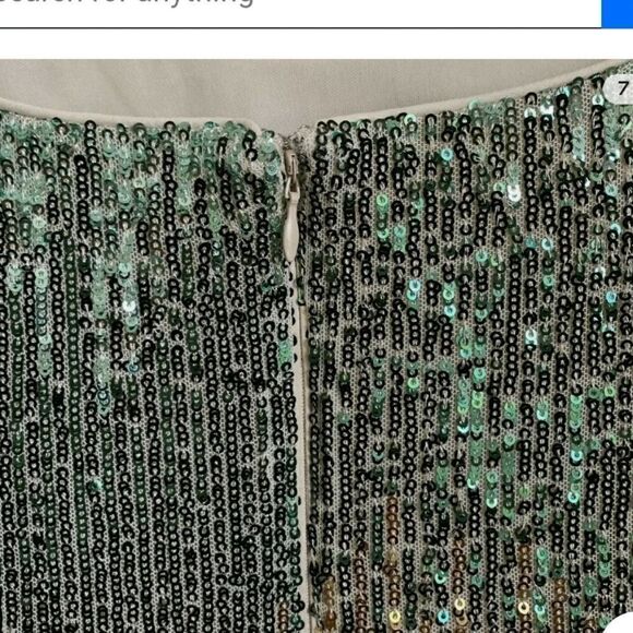 Badgley Mischka Natalie Dress Mint Sequin Multi Fit Flare Spaghetti Strap - Picture 8 of 9
